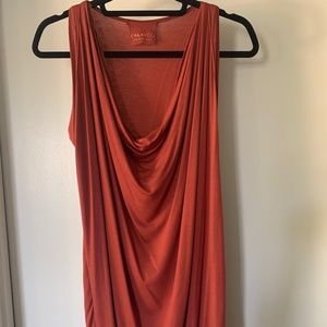 Waterfall neck sleeveless jersey tunic